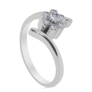 Peony Palladium Diamond Ring D-6111