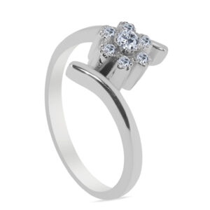 Peony Palladium Diamond Ring D-6111