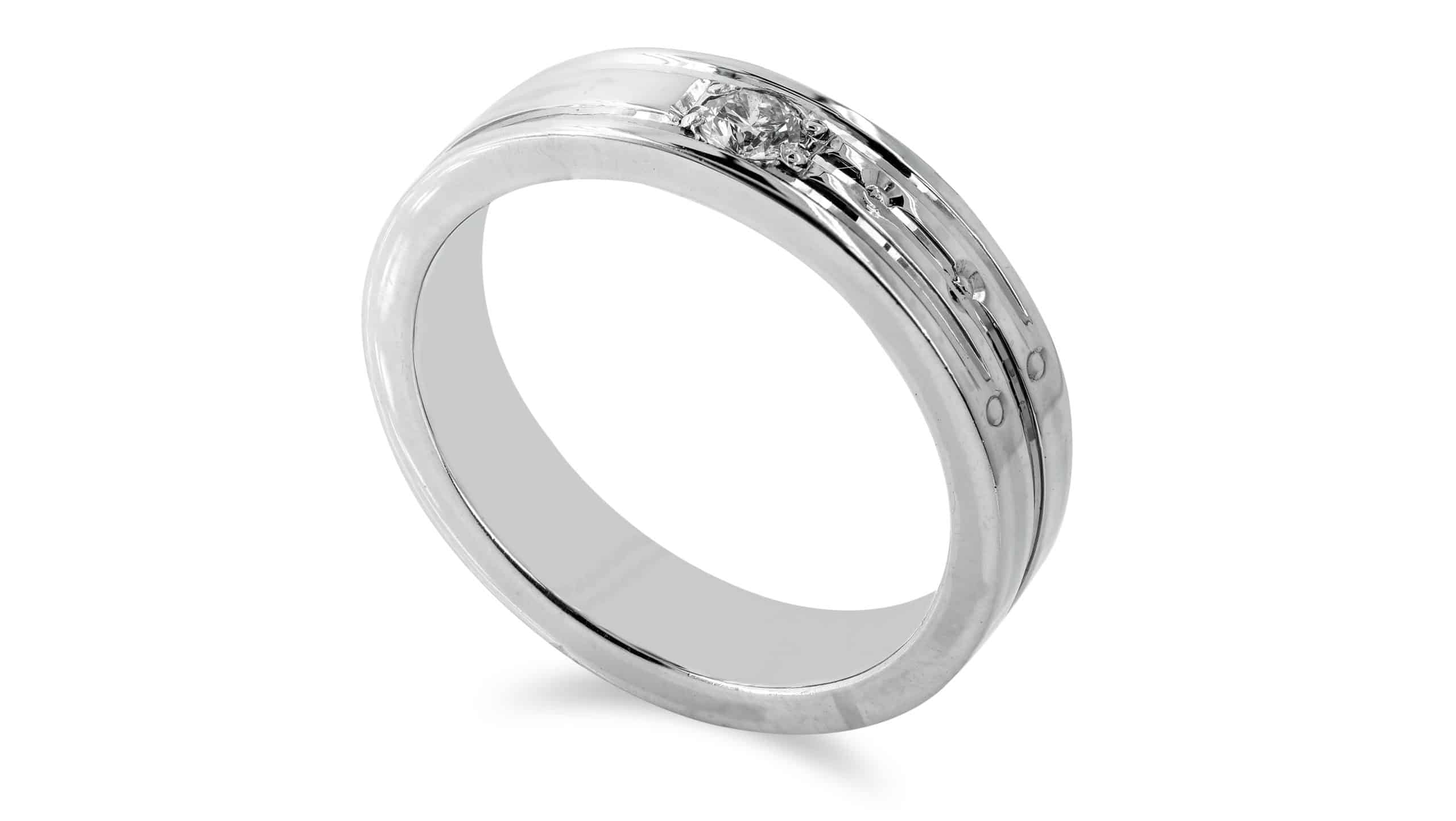 Asombroso Palladium Diamond Ring D-6141