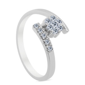 Mesmeric Palladium Diamond Ring D-6261