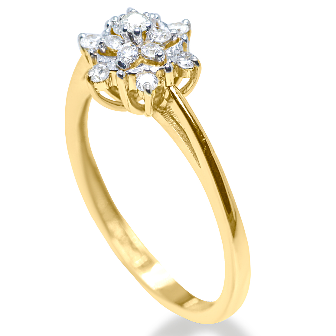 le luxe 18K Gold Diamond Ring D-6277