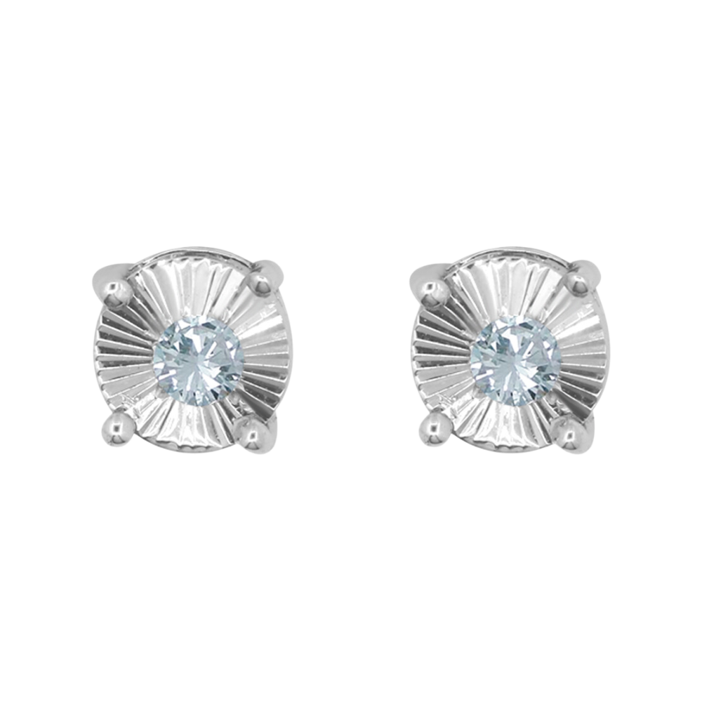Palladium Diamond Ear Rings D-6130