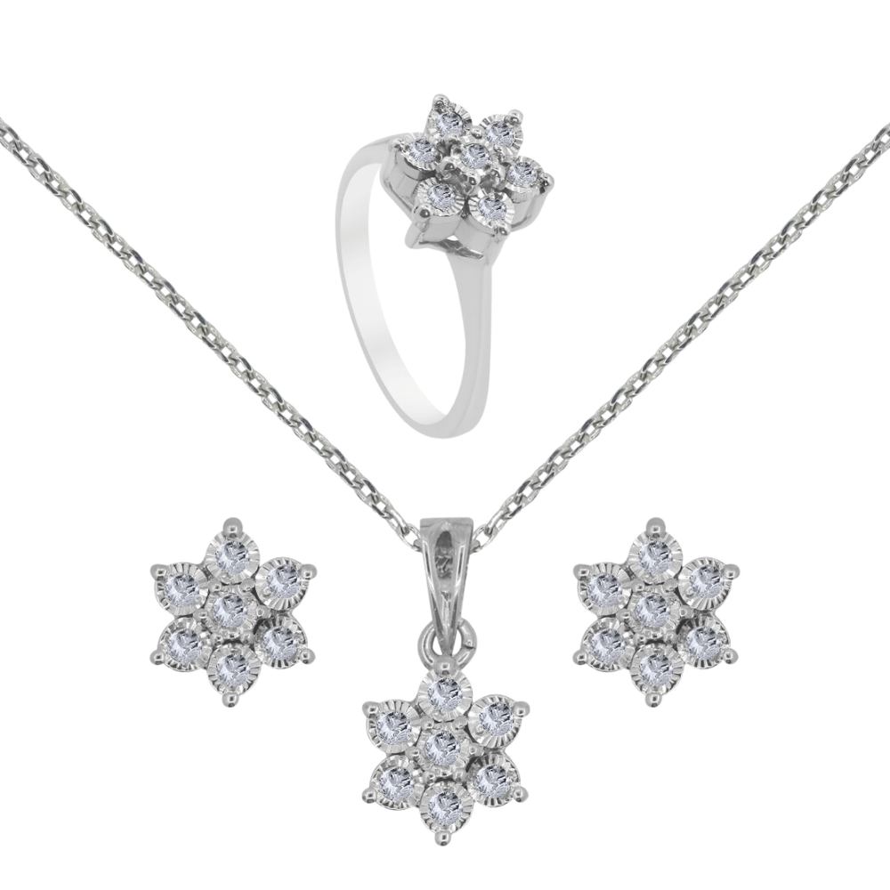 Palladium Diamond Set D-6220,21,22
