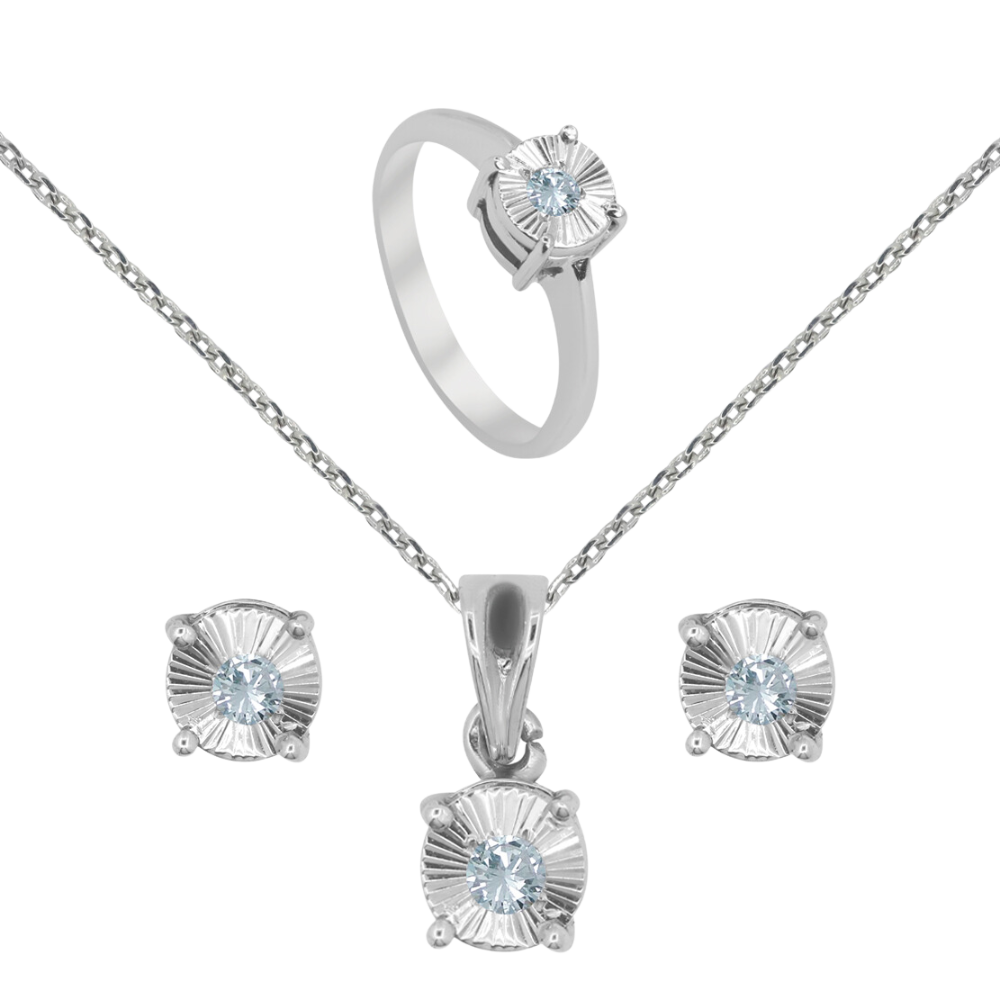 Palladium Diamond Ear Rings D-6130