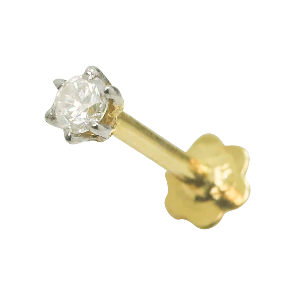 18K Gold Nose Pin D-6028