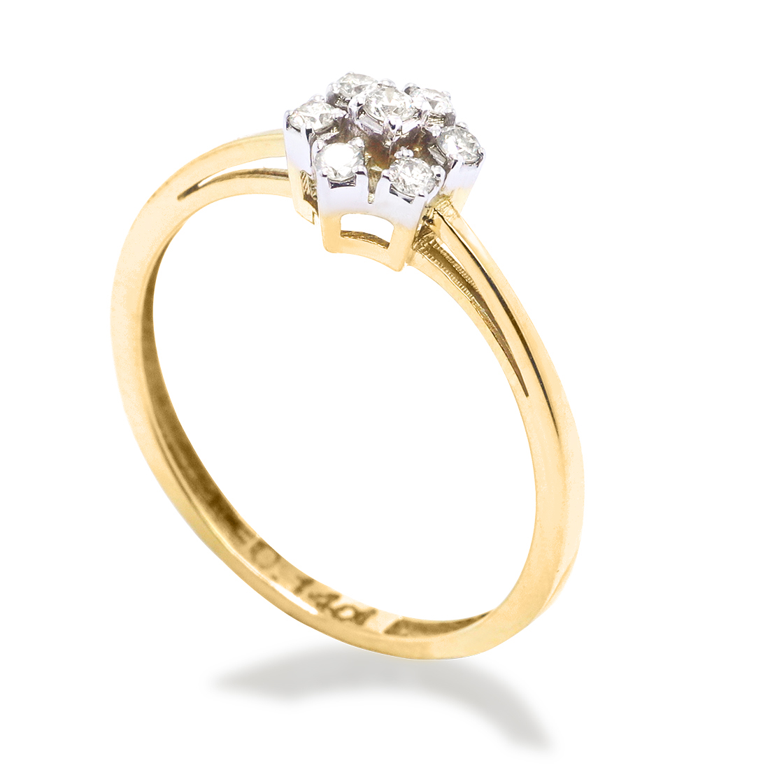 Gold Diamond Ring D-6218 Belgian Jewels