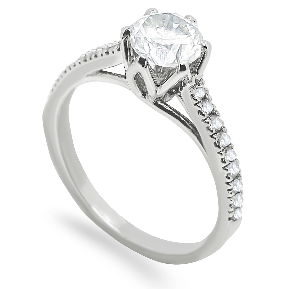 Anticuado 18K White Gold Diamond Ring D-6312