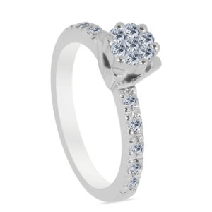 Arabesque Palladium Diamond Ring D-6116