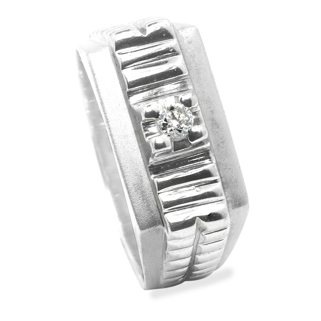 Estupendo Palladium Diamond Ring D-6169