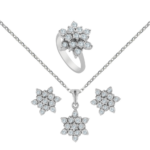 fɾimusə Palladium Diamond Ear Rings BF-12