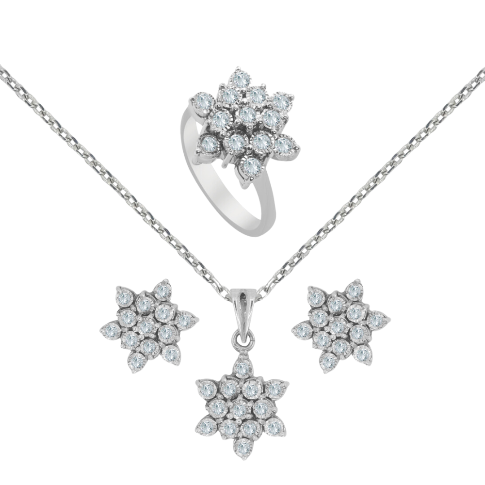 fɾimusə Palladium Diamond Ear Rings BF-12