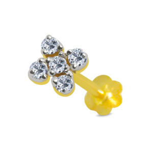 18K Gold Nose Pin D-6348