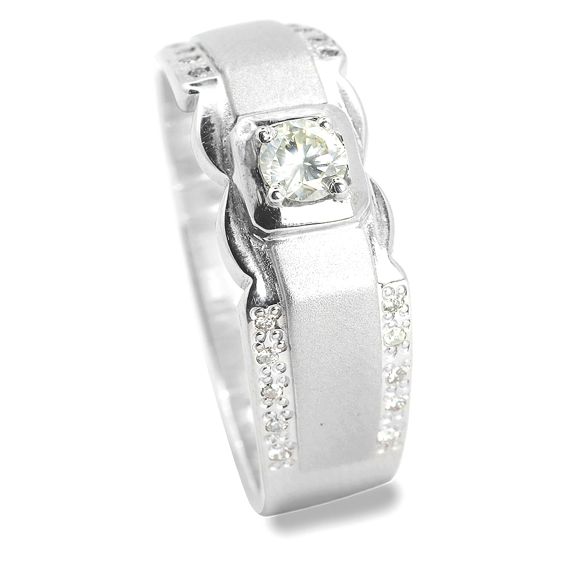 Aoûtiens Palladium Diamond Ring D-6351