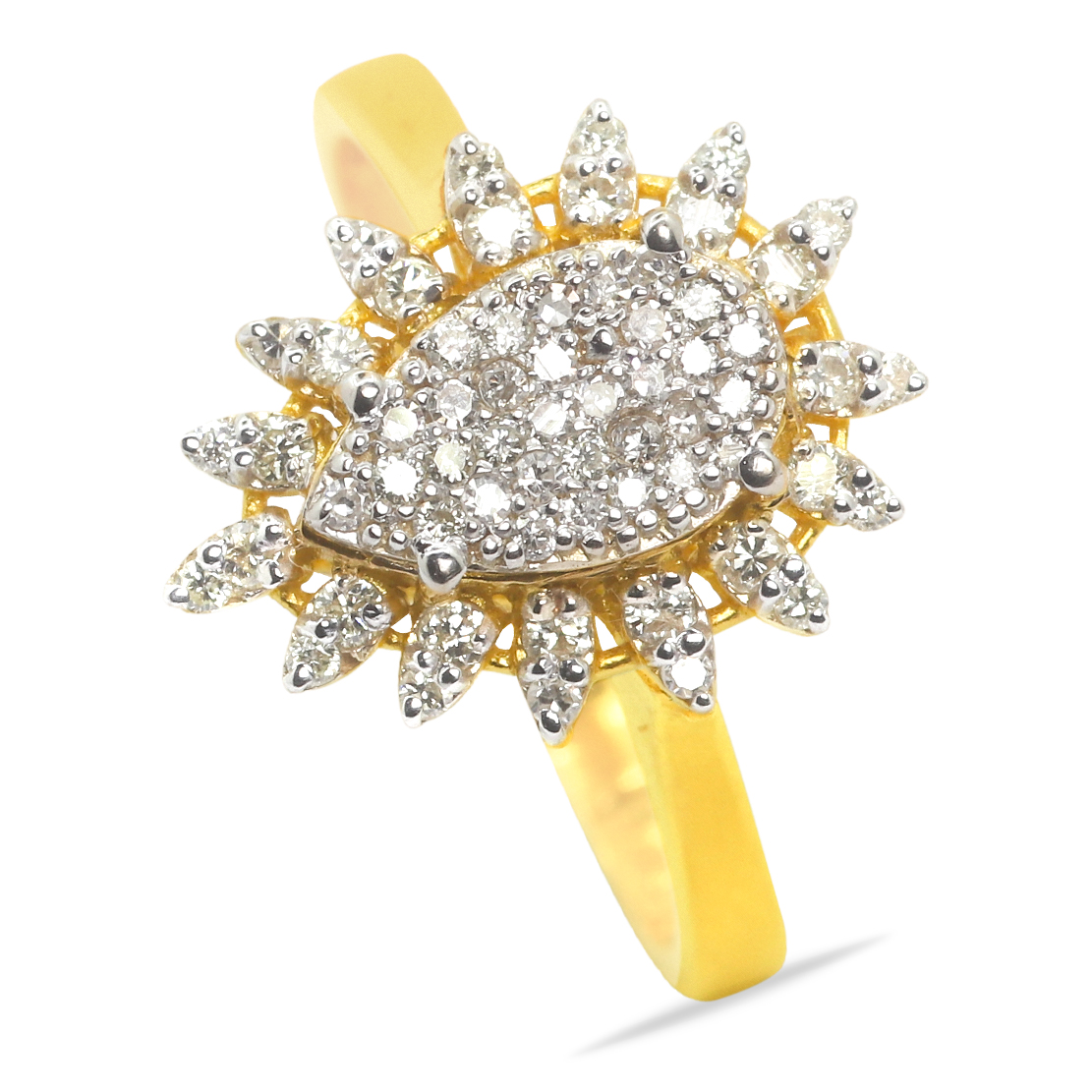 Las alhajas 18K Gold Diamond Ring D-6359