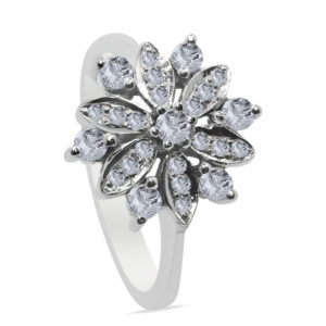 Emollient Palladium Diamond Ring D-6408