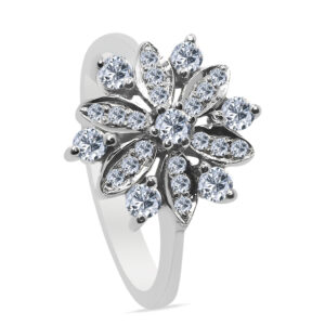 Emollient Palladium Diamond Ring D-6408
