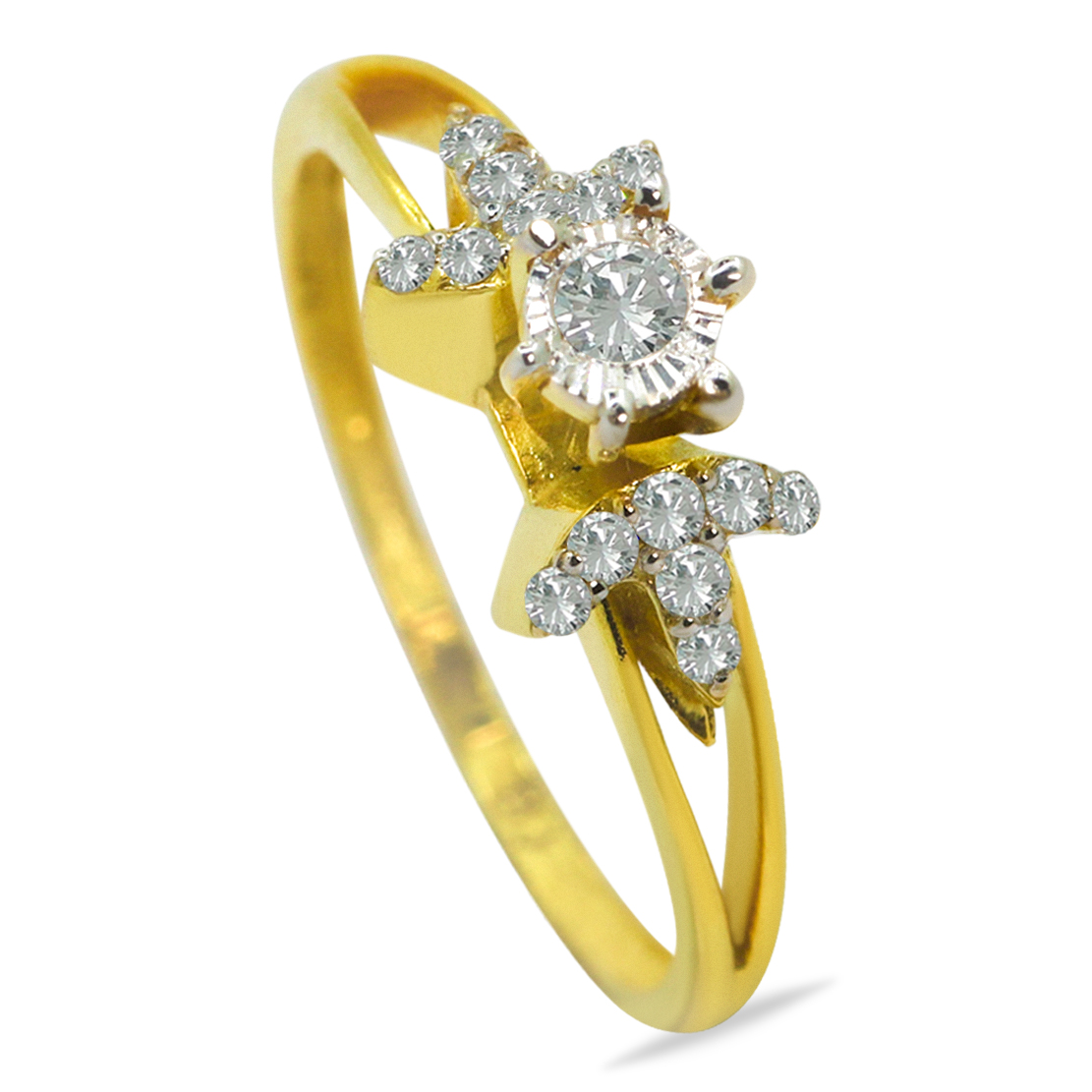 18kt yellow gold engagement ring with 0.20 ct diamond - Itai Diamonds