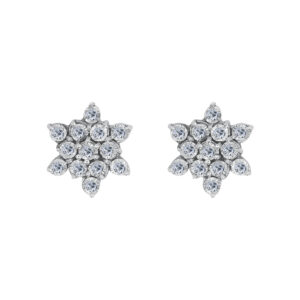 fɾimusə Palladium Diamond Ear Rings BF-12