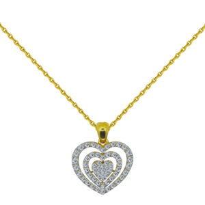 corazón 18K Gold Diamond Pendant BF-54