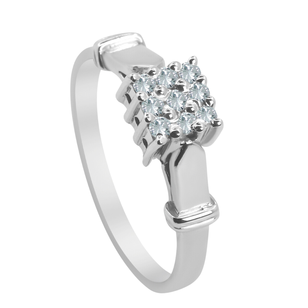 Scintiller Palladium Diamond Ring D-6498