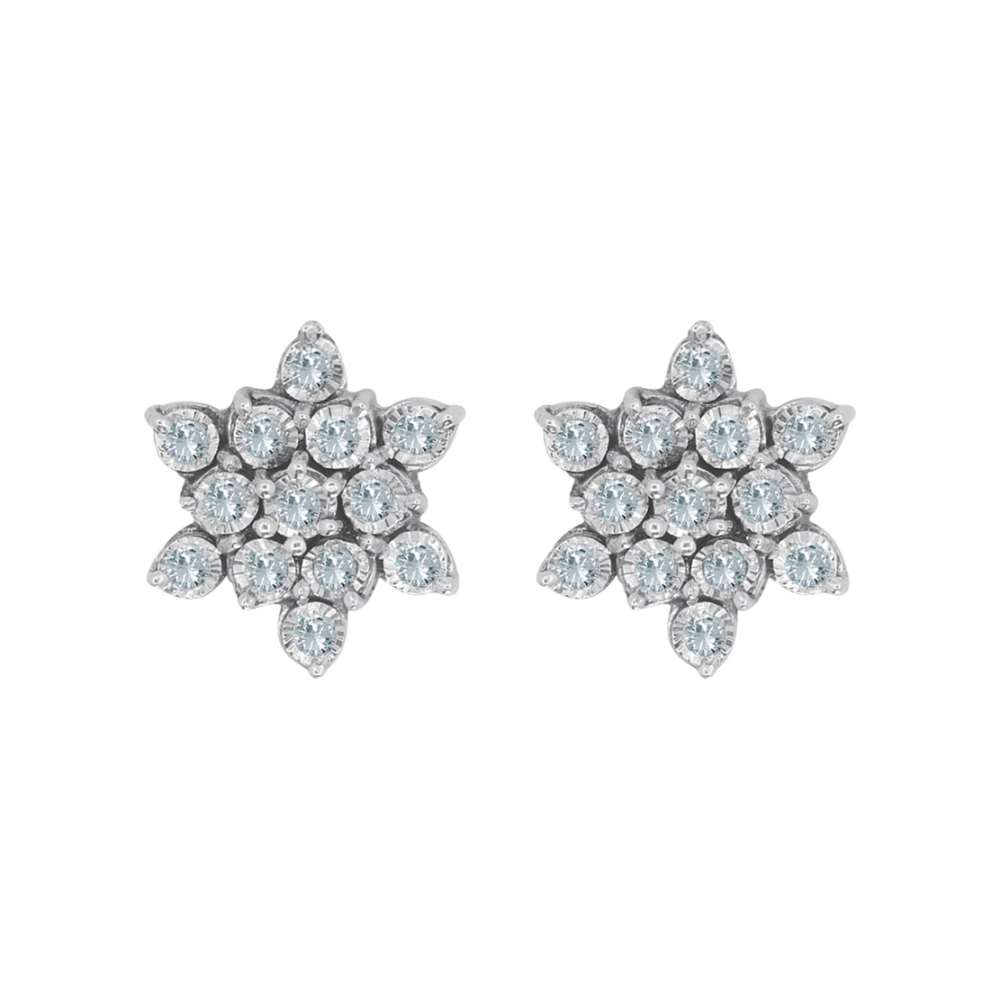 fɾimusə Palladium Diamond Ear Rings BF-12