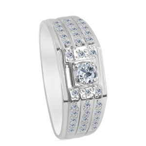 Feuilleter Palladium Diamond Ring D-6507