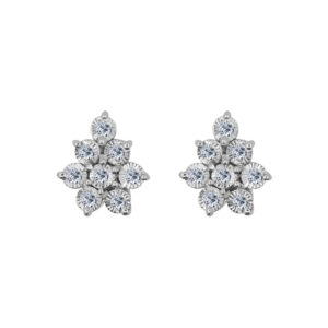 éclatant Palladium Diamond Ear Rings D-6527