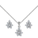 éclatant Palladium Diamond Short Set D-6527,28 Round