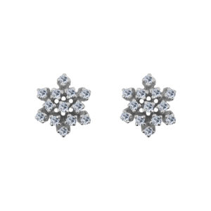 Palladium Diamond Ear Rings D-6338