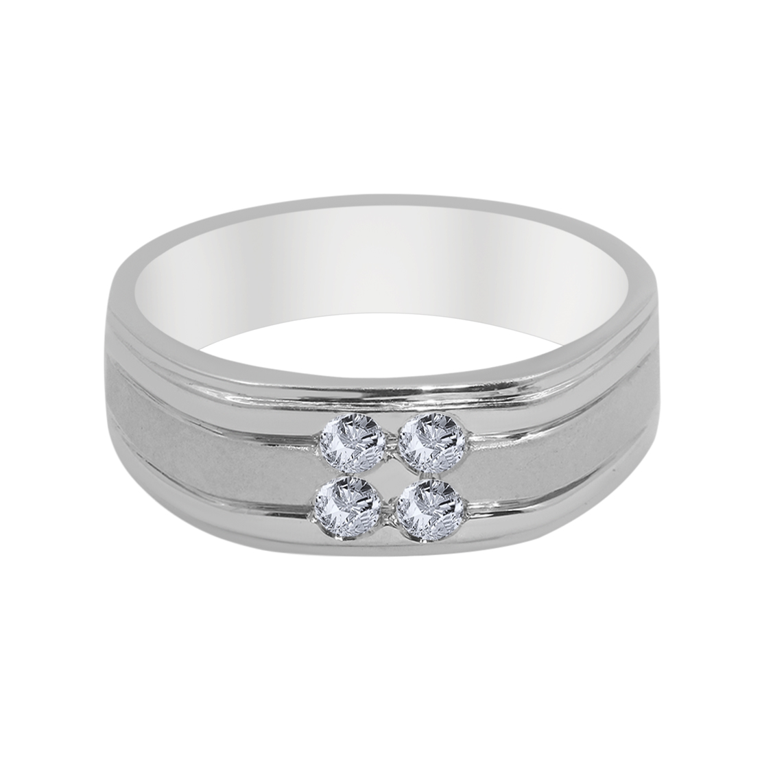 Auréole Palladium Diamond Ring D-6702 - Belgian Jewels