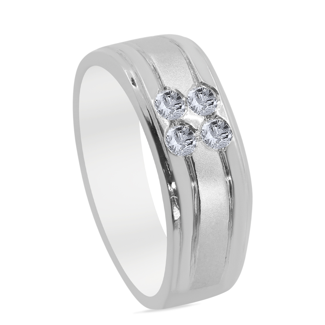 Auréole Palladium Diamond Ring D-6702 - Belgian Jewels