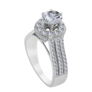 feminine 18K White Gold Diamond Ring D-6724