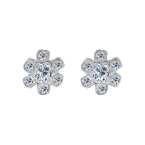 Palladium Diamond Ear Rings D-6778
