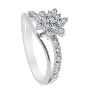 Cœur Palladium Diamond Ring D-6854