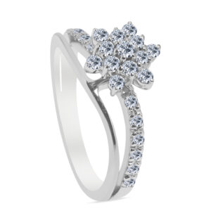 Cœur Palladium Diamond Ring D-6854