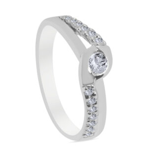 depɛjsəmə Palladium Diamond Ring D-6860