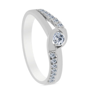 depɛjsəmə Palladium Diamond Ring D-6860