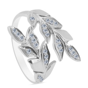 melɑ̃kɔljə Palladium Diamond Ring D-6861