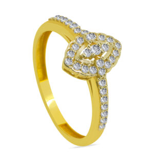 ɛ̃kɾwajablə 18K Gold Diamond Ring D-6875