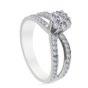 etɛ̃sɛlə Palladium Diamond Ring D-6864