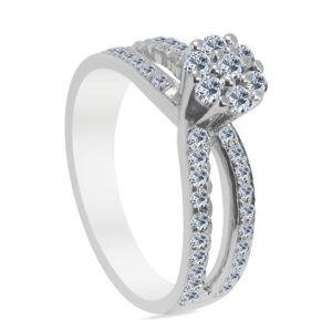 etɛ̃sɛlə Palladium Diamond Ring D-6864