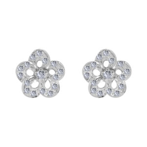 Fleur Palladium Diamond Ear Rings D-6933