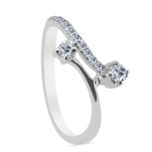 Nerveux Palladium Diamond Ring D-6925