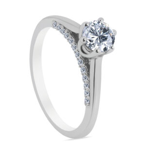 Aimer 18K White Gold Diamond Ring D-6993