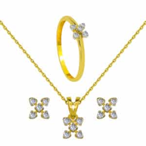 18K Gold Diamond Set D-7016,17,18
