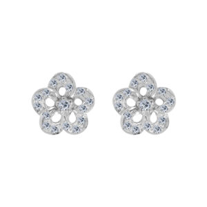Fleur Palladium Diamond Ear Rings D-6933