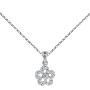 Fleur Palladium Diamond Pendant D-6934