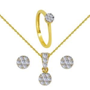 18K Gold Diamond Set D-6840,41,6444