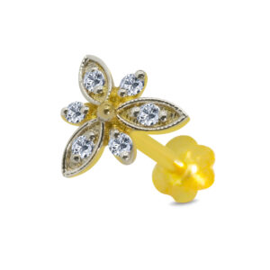 18K Gold Nose Pin D-7100